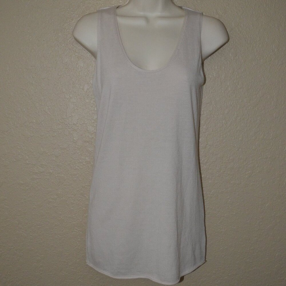 Sz S Allude Beige Soft Wool Sleeveless Tank Top